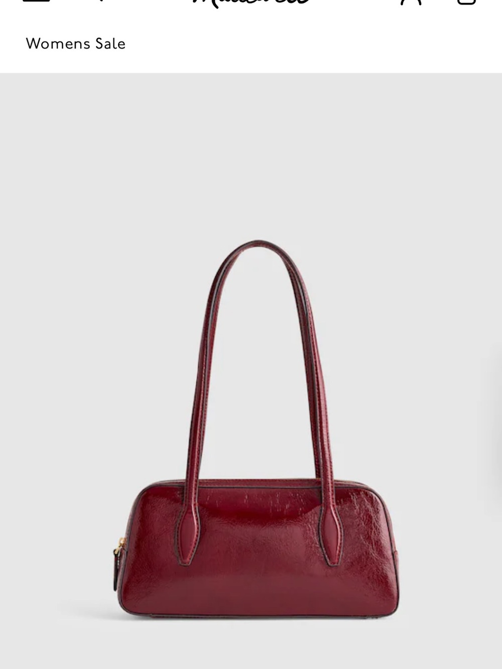 Women's Burgundy Patent Shoulder Bag